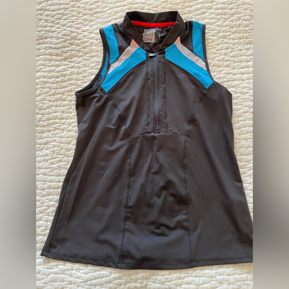 Lucky in Love tank top zipper front black -matching skirt listed